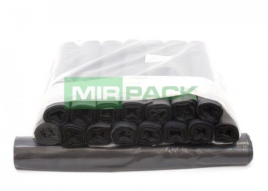 Мешки для мусора 120 литров, 40 мкм, 10 шт, ПВД, черные, 2х слойные до 40 кг - Вид 4